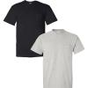 Gildan G830 5.6 oz Ultra Blend 50/50 Pocket T-Shirt – Navy – Small((1) Black + (1) Ash Grey)