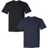 Gildan G830 5.6 oz Ultra Blend 50/50 Pocket T-Shirt – Navy – Small((1) Black + (1) Navy)
