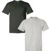 Gildan G830 5.6 oz Ultra Blend 50/50 Pocket T-Shirt – Navy – Small((1) Forest Green + (1) Ash Grey)