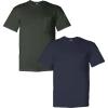 Gildan G830 5.6 oz Ultra Blend 50/50 Pocket T-Shirt – Navy – Small((1) Forest Green + (1) Navy)