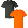Gildan G830 5.6 oz Ultra Blend 50/50 Pocket T-Shirt – Navy – Small((1) Forest Green + (1) Safety Orange)