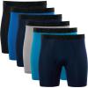 Gildan Men’s Performance Underwear Boxer Briefs(Black/Brilliant Blue/Navy/Mosaic Blue)