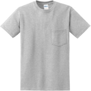 Gildan G830 5.6 oz Ultra Blend 50/50 Pocket T-Shirt – Navy – Small(Ash (99/1))