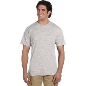 Gildan G830 5.6 oz Ultra Blend 50/50 Pocket T-Shirt – Navy – Small(Ash Gray)