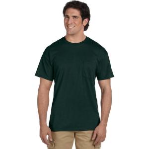 Gildan G830 5.6 oz Ultra Blend 50/50 Pocket T-Shirt – Navy – Small(Forest Green)
