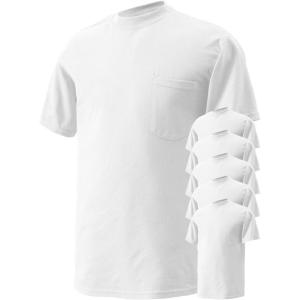 Gildan G830 5.6 oz Ultra Blend 50/50 Pocket T-Shirt – Navy – Small(Graphite Heather)