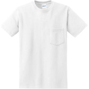 Gildan G830 5.6 oz Ultra Blend 50/50 Pocket T-Shirt – Navy – Small(White)