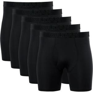 Gildan Men’s Performance Underwear Boxer Briefs(Black)