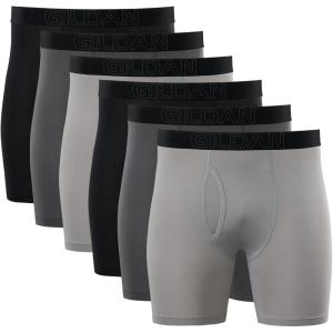Gildan Men’s Performance Underwear Boxer Briefs(Black/Charcoal/Opal Grey)