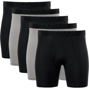 Gildan Men’s Performance Underwear Boxer Briefs(Black/Opal Grey)