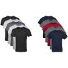 Gildan Platinum Mens Crew T-Shirts(Assorted Black/Grey + Navy/Charcoal/Red (5-pack))