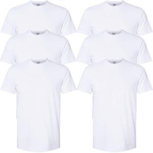 Gildan Platinum Mens Crew T-Shirts(White (6-pack))