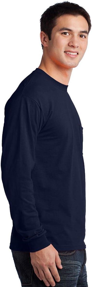 imageGildan Ultra Cotton Long Sleeve Pocket TShirt3xlarge safety Green