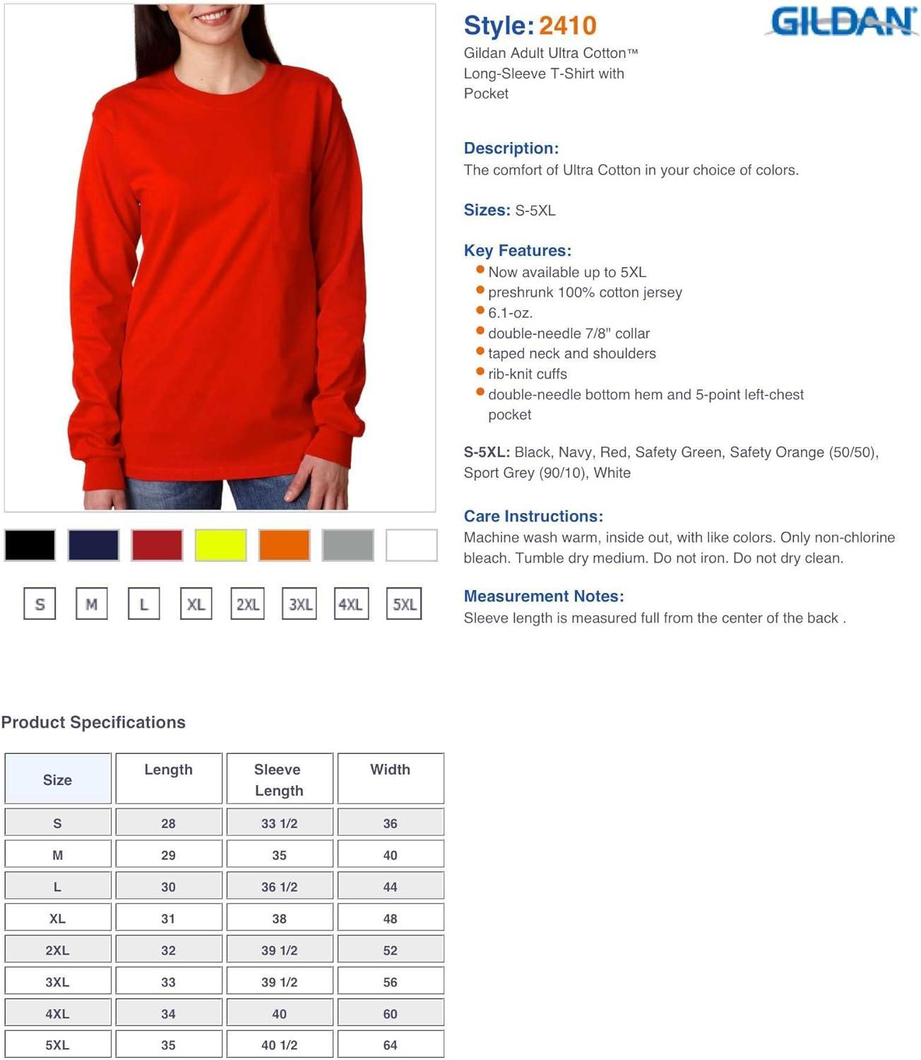 imageGildan Ultra Cotton Long Sleeve Pocket TShirtBlack