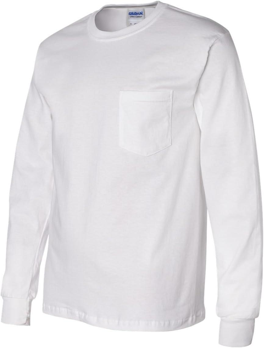 imageGildan Ultra Cotton Long Sleeve Pocket TShirtXxlarge white