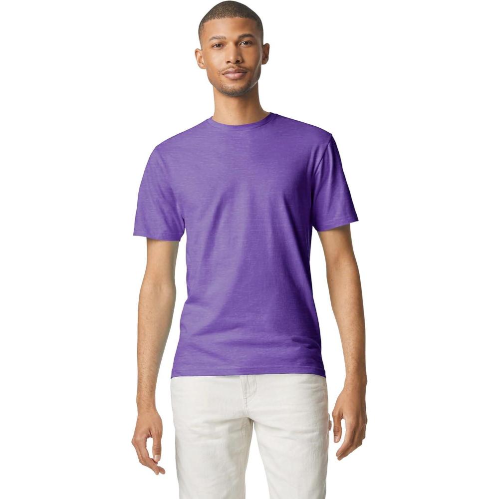 imageGildan Adult Softstyle Cotton TShirt Style G64000 MultipackHeather Purple 72pack