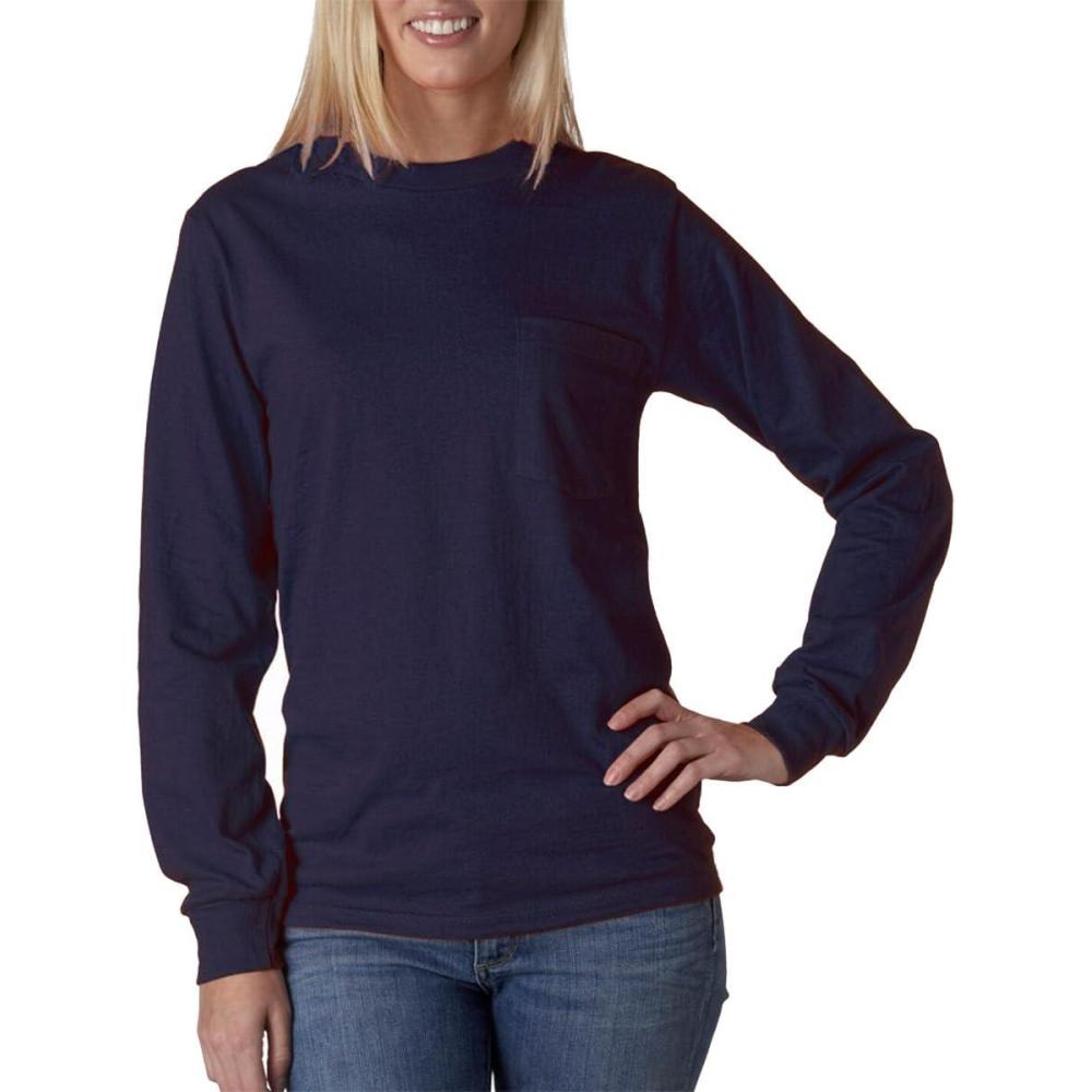 imageGildan Ultra Cotton Long Sleeve Pocket TShirt5xlarge navy