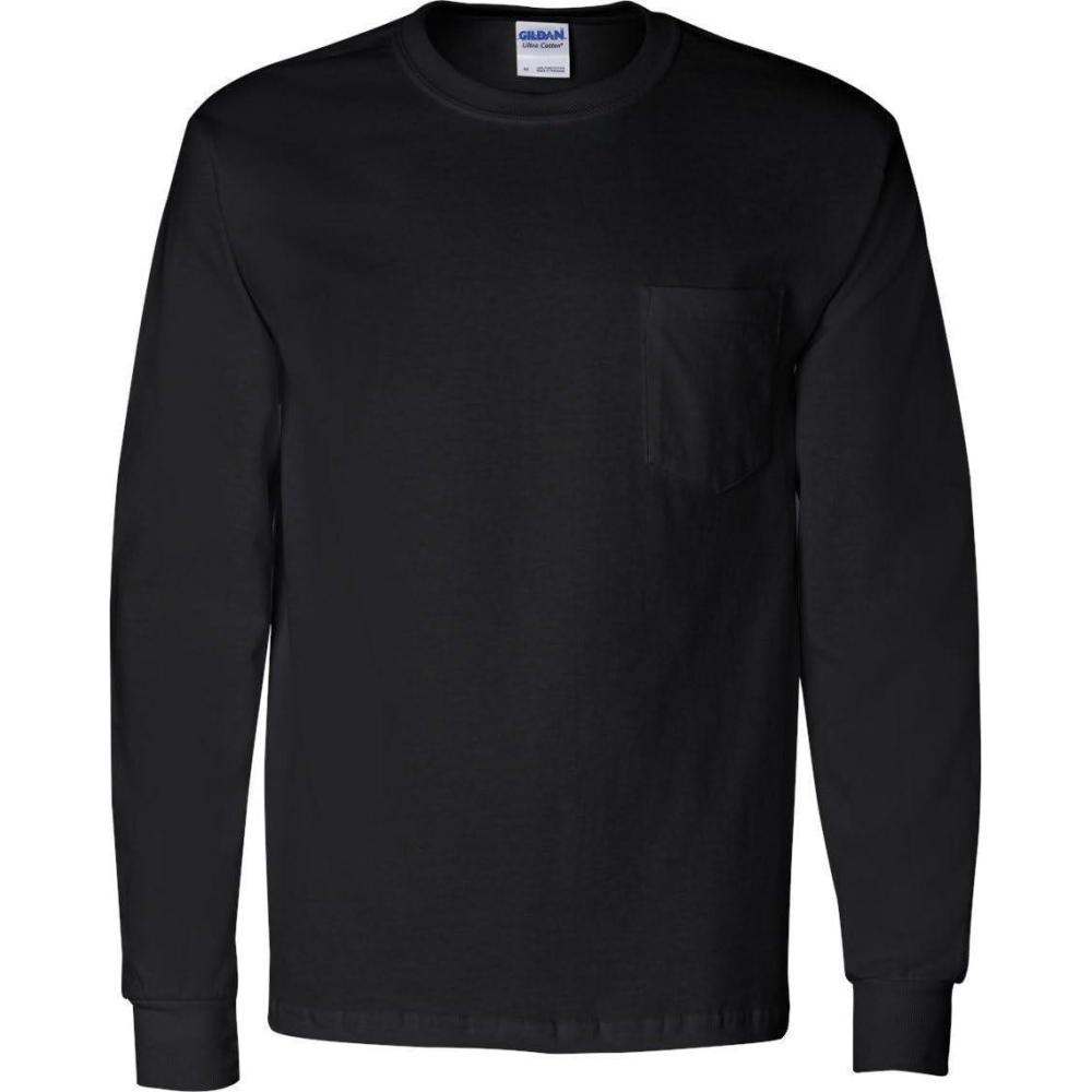 imageGildan Ultra Cotton Long Sleeve Pocket TShirtBlack