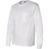 Gildan Ultra Cotton Long Sleeve Pocket T-Shirt(Medium white)