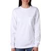 Gildan Ultra Cotton Long Sleeve Pocket T-Shirt(Medium white)