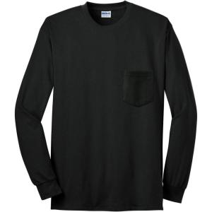 Gildan Ultra Cotton Long Sleeve Pocket T-Shirt(3x-large black)