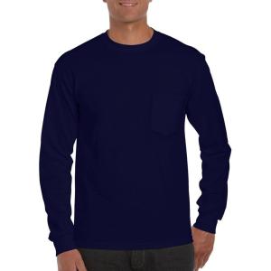Gildan Ultra Cotton Long Sleeve Pocket T-Shirt(Navy)