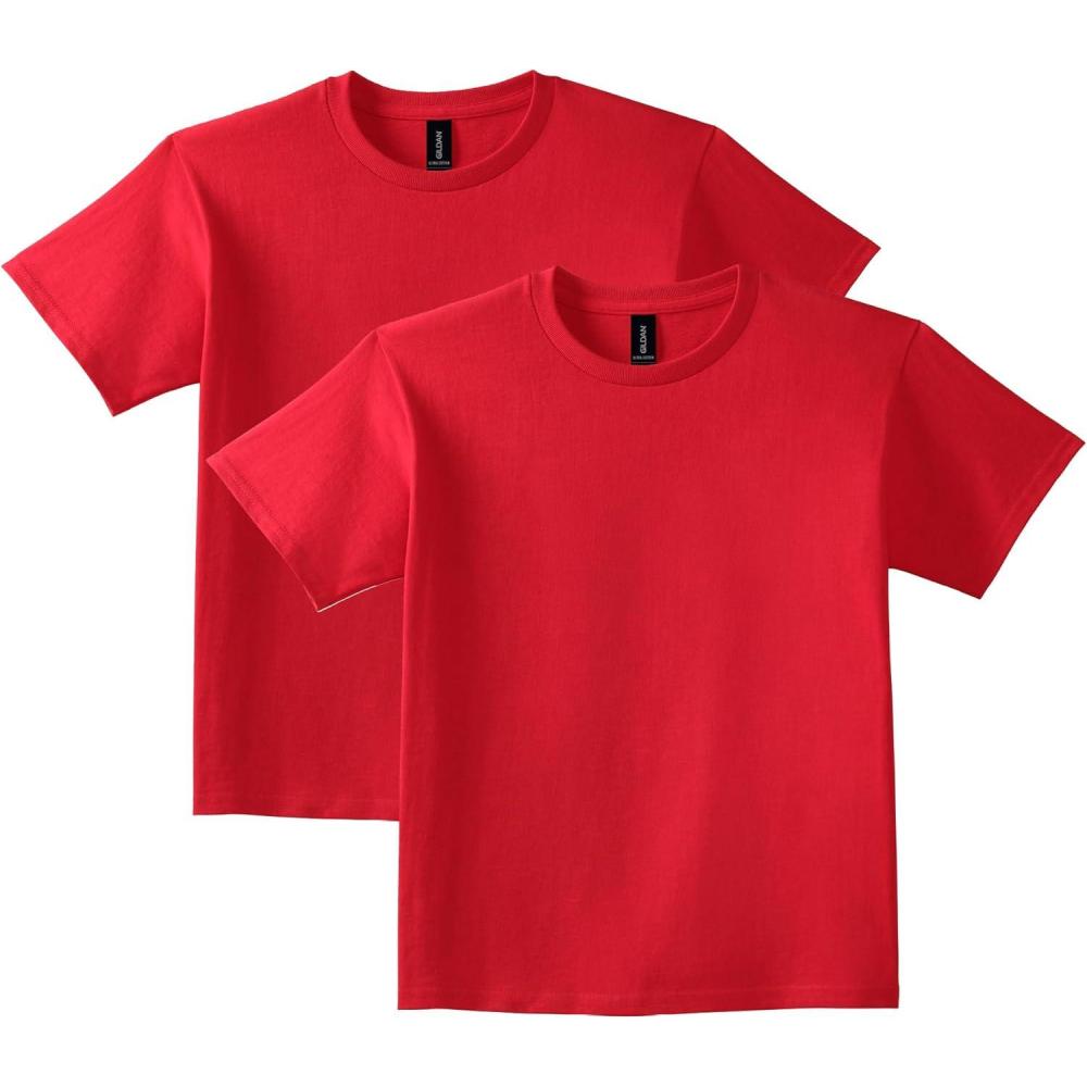 imageGildan Youth Ultra Cotton TShirt Style G2000B MultipackRed