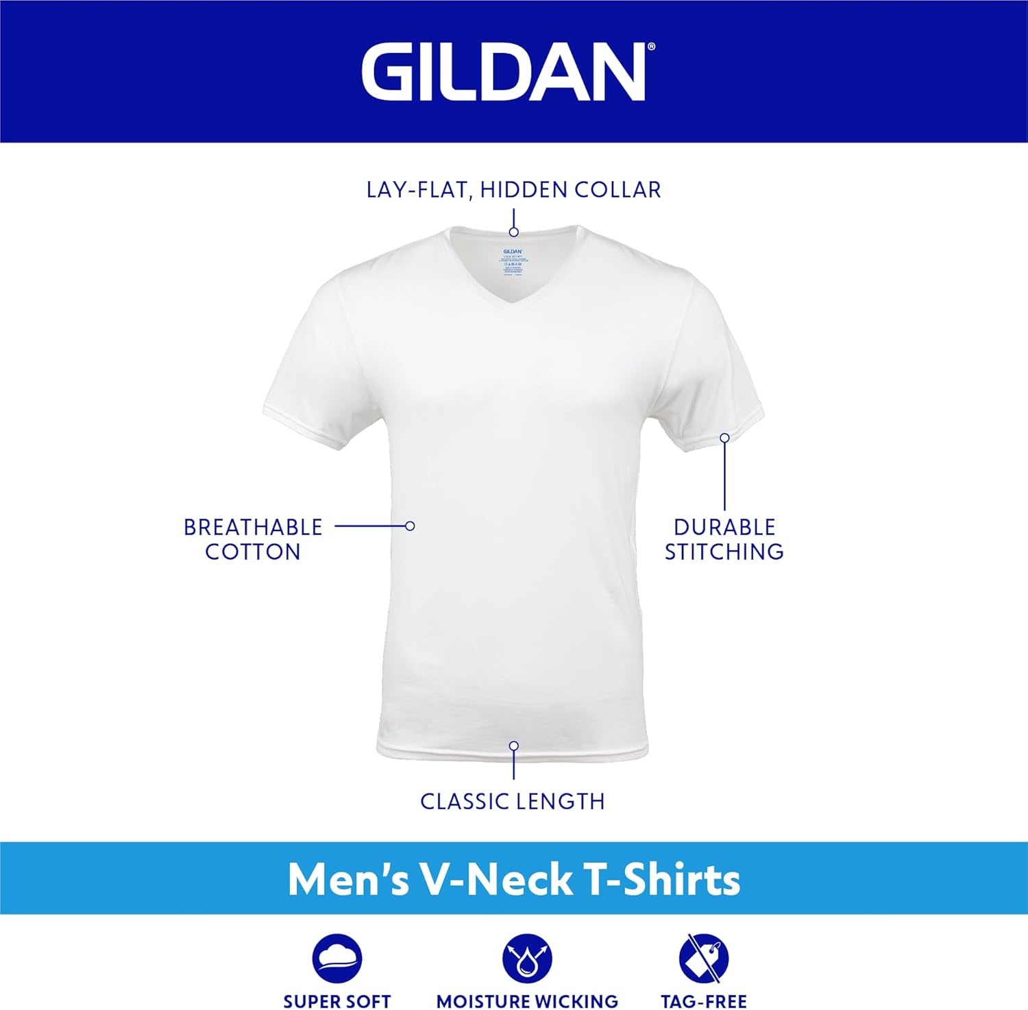 imageGildan Mens VNeck TShirts Multipack Style G1103Black