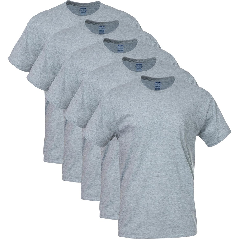 imageGildan Mens Crew TShirts Multipack Style G1100Sport Grey 5pack