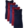 Gildan Men’s A-Shirts Tanks Multipack(Navy/Cardinal Red/Metro Blue (5-pack))