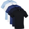 Gildan Men’s Crew T-Shirts, Multipack, Style G1100(Black/Navy/Metro Blue/White/Niagara Mist (5-pack))