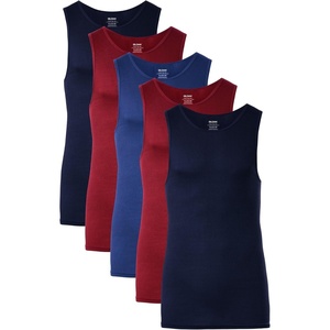 Gildan Men’s A-Shirts Tanks Multipack(Navy/Cardinal Red/Metro Blue (5-pack))