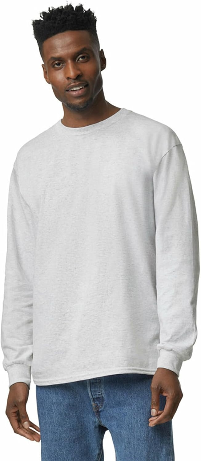 image:imageGildan Adult Ultra Cotton Long Sleeve TShirt Style G2400 MultipackAsh Grey