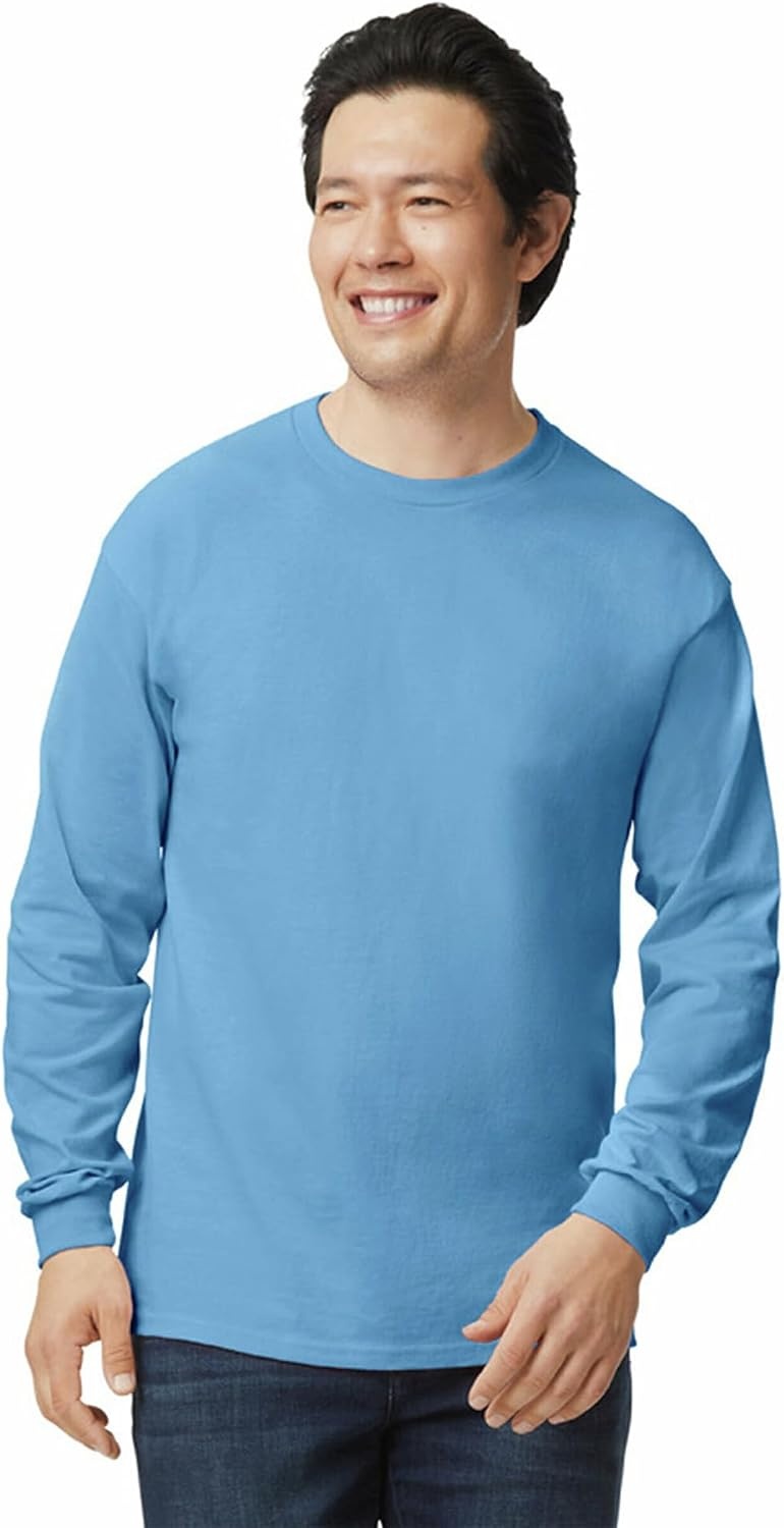 image:imageGildan Adult Ultra Cotton Long Sleeve TShirt Style G2400 MultipackCarolina Blue