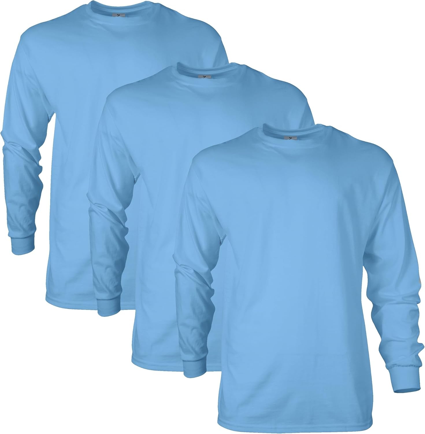 image:imageGildan Adult Ultra Cotton Long Sleeve TShirt Style G2400 MultipackCarolina Blue