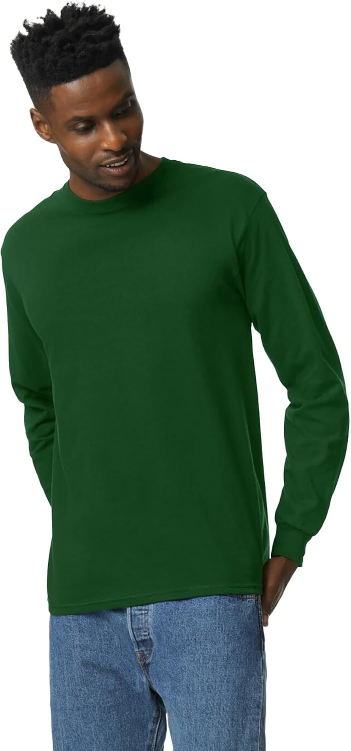image:imageGildan Adult Ultra Cotton Long Sleeve TShirt Style G2400 MultipackForest Green