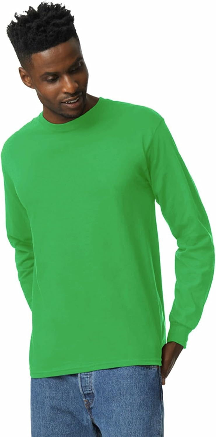 image:imageGildan Adult Ultra Cotton Long Sleeve TShirt Style G2400 MultipackIrish Green