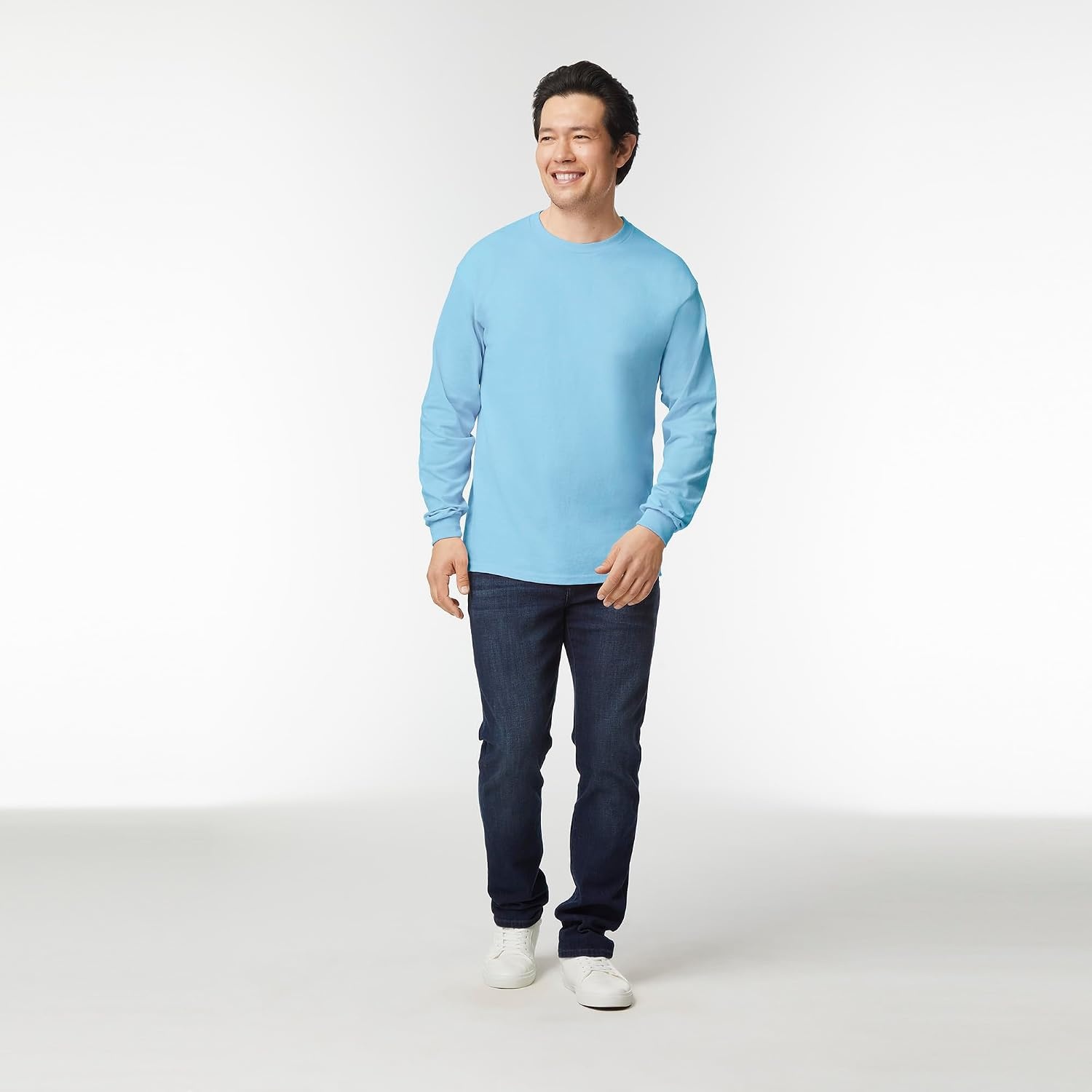 image:imageGildan Adult Ultra Cotton Long Sleeve TShirt Style G2400 MultipackLight Blue