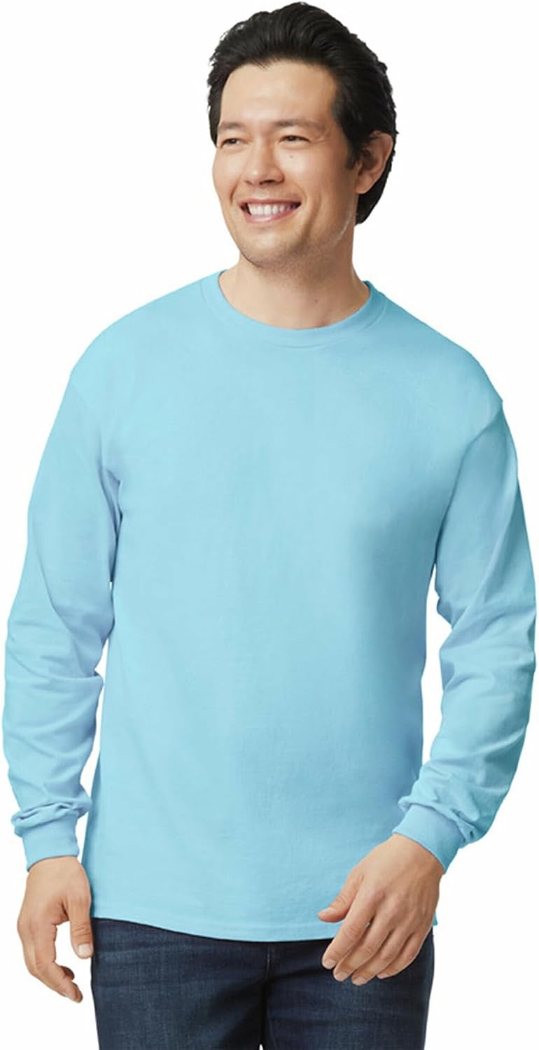 image:imageGildan Adult Ultra Cotton Long Sleeve TShirt Style G2400 MultipackLight Blue