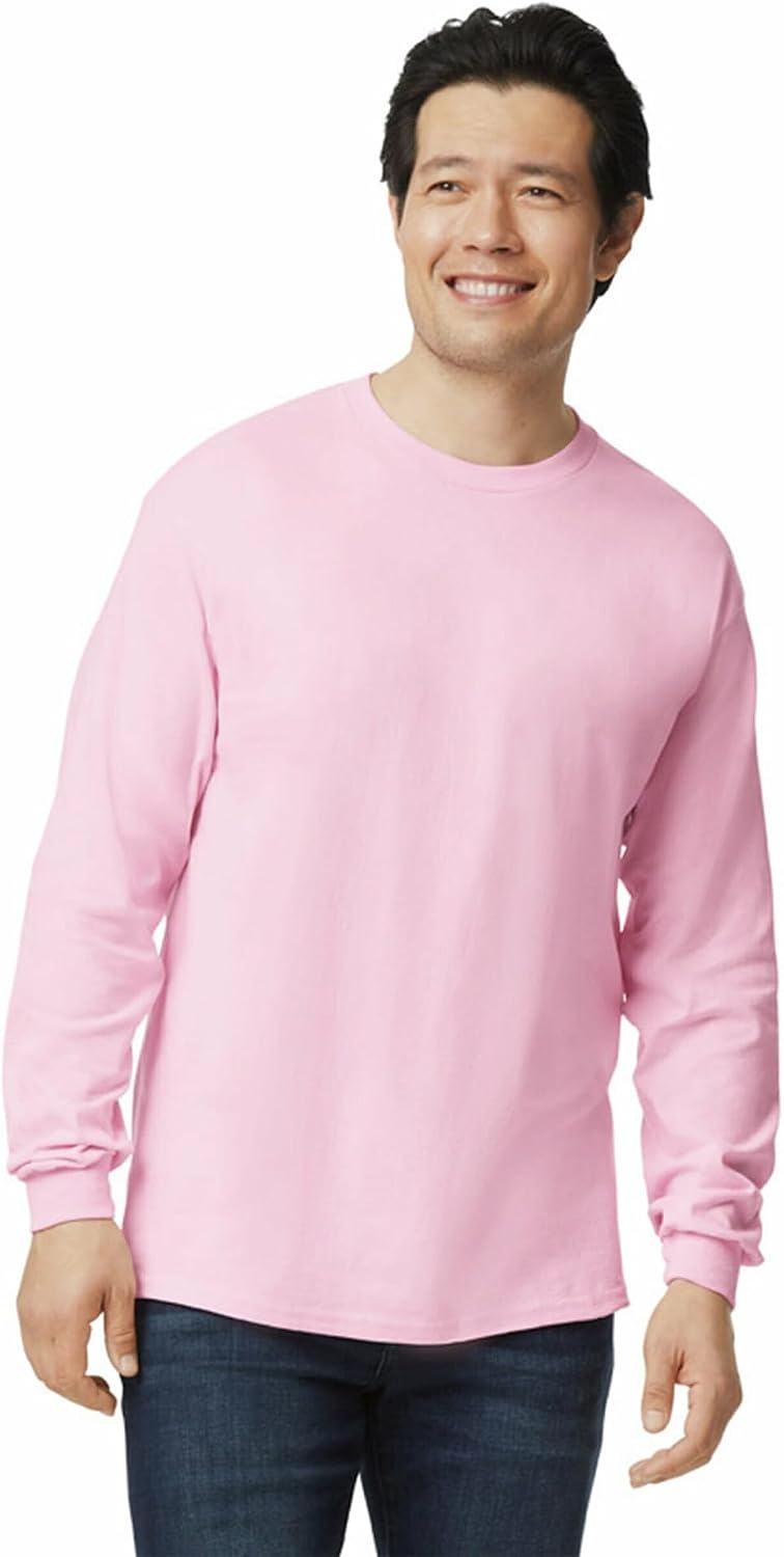 image:imageGildan Adult Ultra Cotton Long Sleeve TShirt Style G2400 MultipackLight Pink
