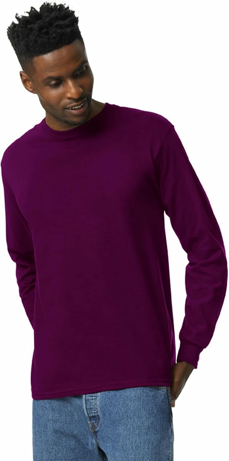 image:imageGildan Adult Ultra Cotton Long Sleeve TShirt Style G2400 MultipackMaroon
