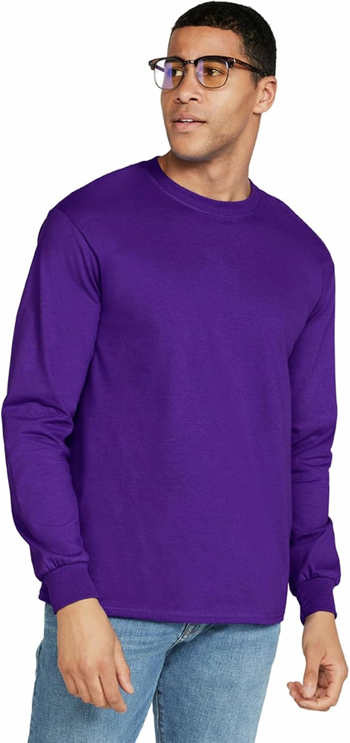 image:imageGildan Adult Ultra Cotton Long Sleeve TShirt Style G2400 MultipackPurple