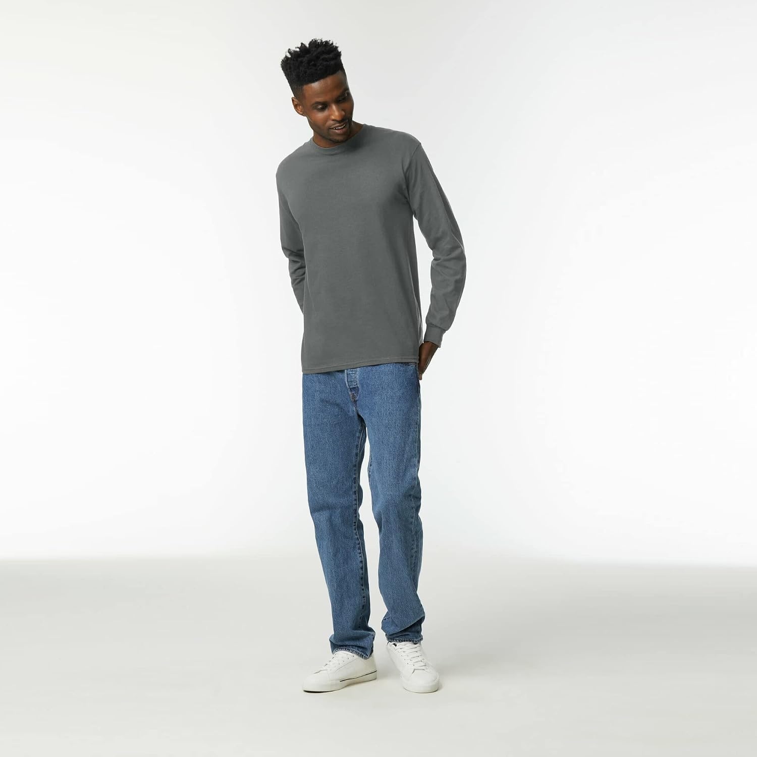 image:imageGildan Adult Ultra Cotton Long Sleeve TShirt Style G2400 MultipackS Orange 3pack