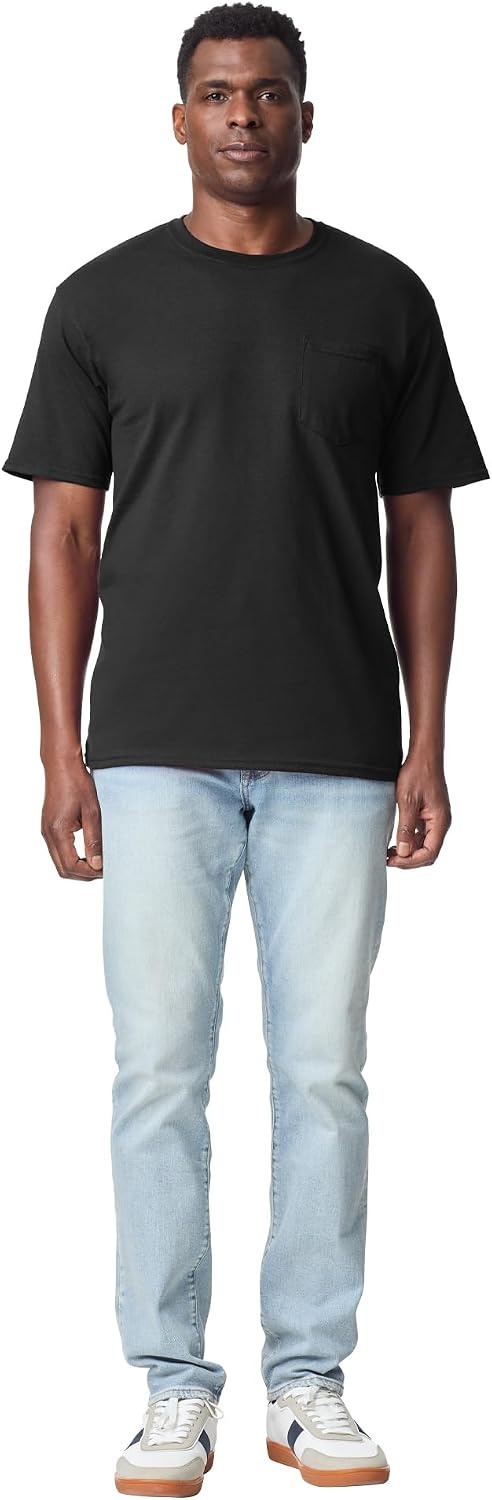 image:imageGildan Unisex Adult DryBlend Workwear TShirts with Pocket 2PackBlack