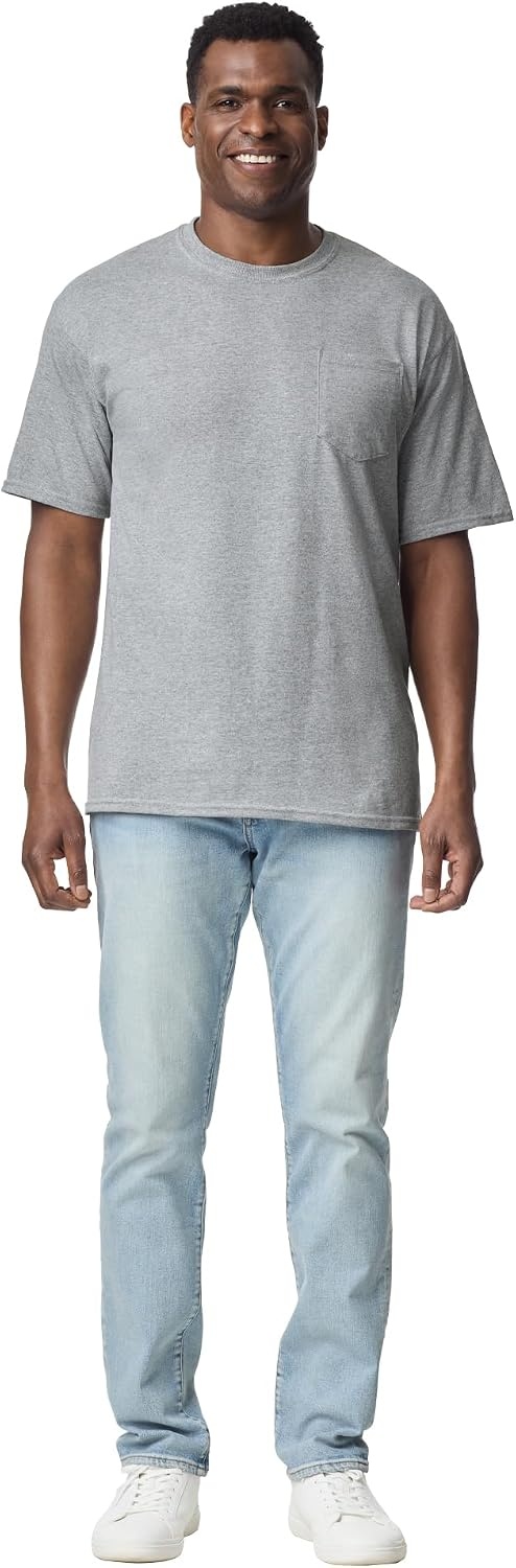 image:imageGildan Unisex Adult DryBlend Workwear TShirts with Pocket 2PackSport Grey
