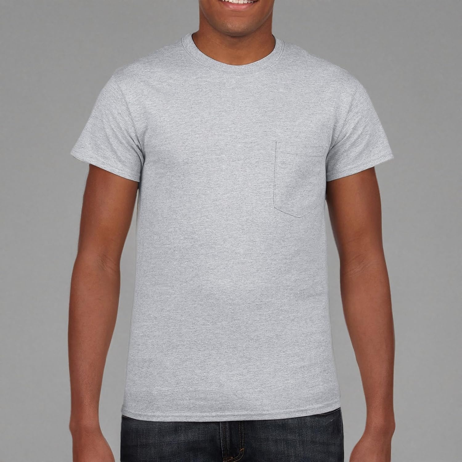 image:imageGildan Unisex Adult DryBlend Workwear TShirts with Pocket 2PackSport Grey