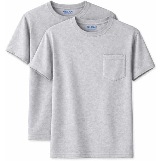 image:imageGildan Unisex Adult DryBlend Workwear TShirts with Pocket 2PackAsh