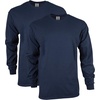 Gildan Adult Ultra Cotton Long Sleeve T-Shirt, Style G2400, Multipack(Navy)