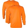 Gildan Adult Ultra Cotton Long Sleeve T-Shirt, Style G2400, Multipack(S. Orange (2-pack))