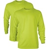 Gildan Adult Ultra Cotton Long Sleeve T-Shirt, Style G2400, Multipack(Safety Green)